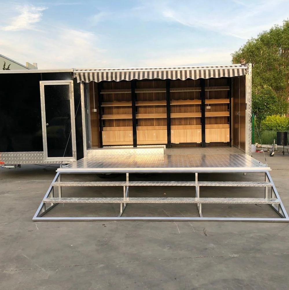 
Customized outdoor aluminum mobile shop trailer export to Australia 