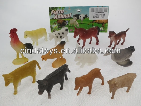 Conjunto de 12 unidades de juguetes para niños de Animal PEQUEÑO juego de HON 