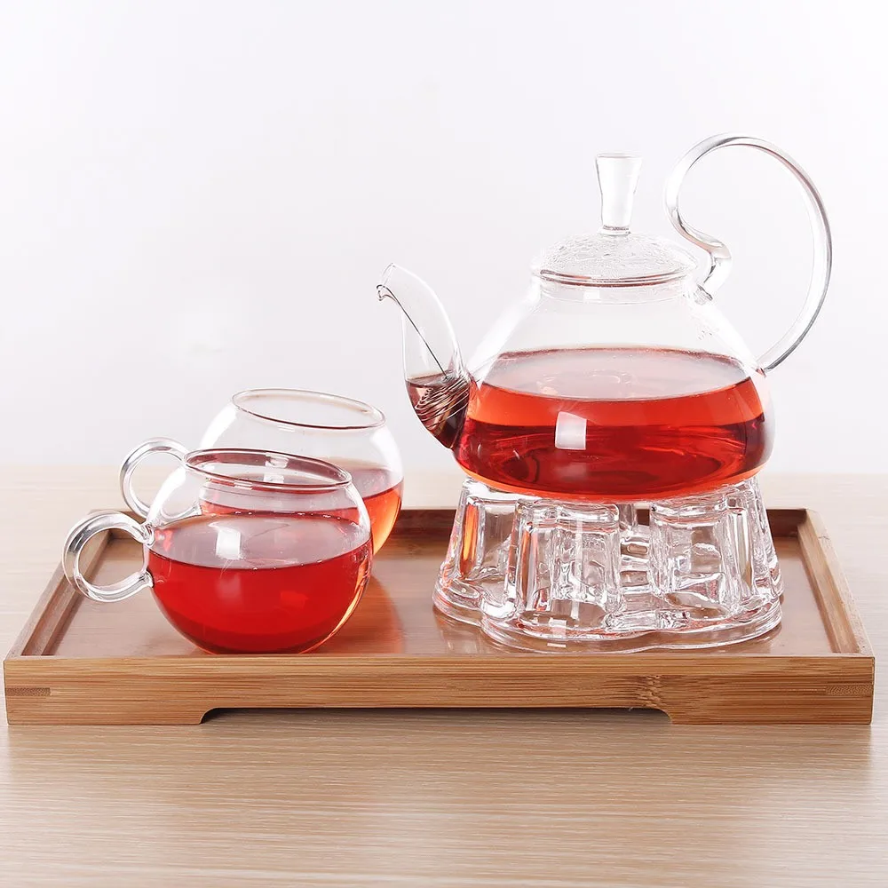 Hot Selling Borosilicate Heat Resistant Glass Teapot Candle Tea Warmer