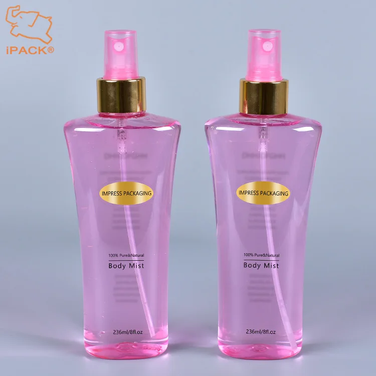 8 Oz 236ml Pet Plastic Body Spray Perfume Bottle With Aluminum Sprayer
