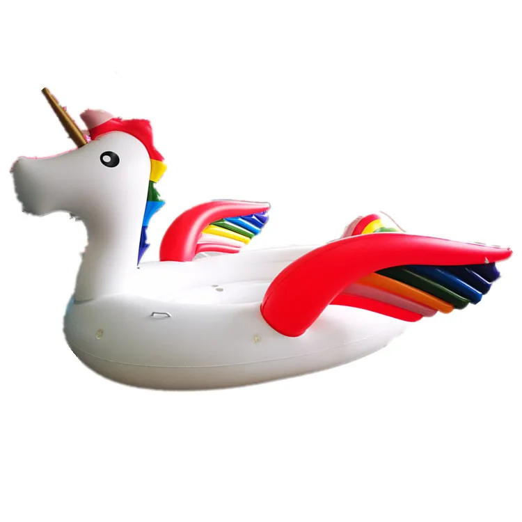 

Giant inflatable pegasus unicorn inflatable colorful float toys for 4 person, White