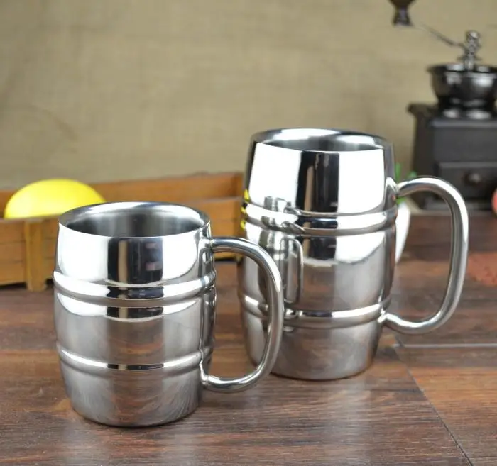 

Stainless Steel Insulated Tumbler Coffee Mug and Beer Mug, Silver