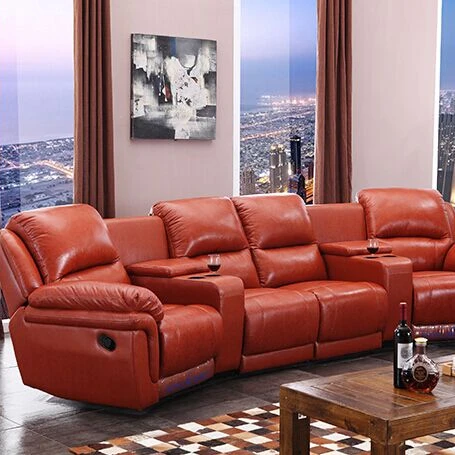 
Italy Genuine Leather Recline VIP Home Cinema Sofa Theater Sofa LS608 