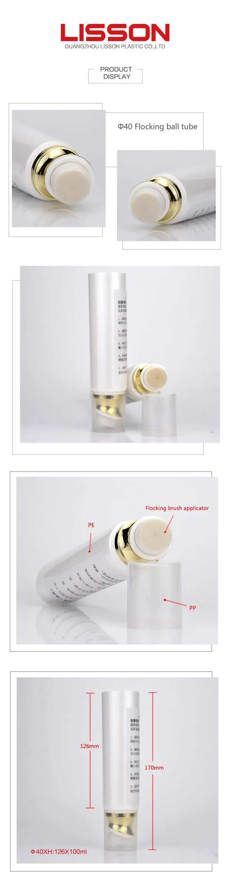 100ml Plastic Cosmetic Face Cleanser  Packaging Tube With soft fiber Brush