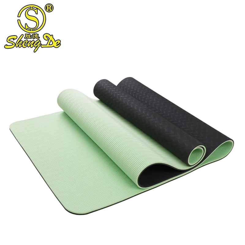 

183*61 CM Double layer extra thick green tpe excise mat for home use, Customized color