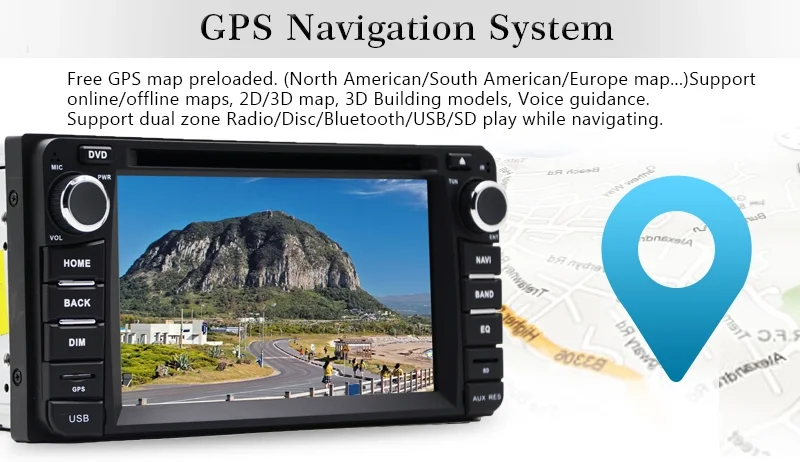 YHT 2 din 6.2"  Octa Core Car Radio Android 8.1 Multimedia with Bluetooth Touch Screen Car Radio GPS  MirrorLink DVD for TOYOTA
