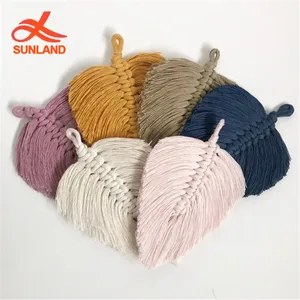 W1615 wall decoration macrame feather leaf