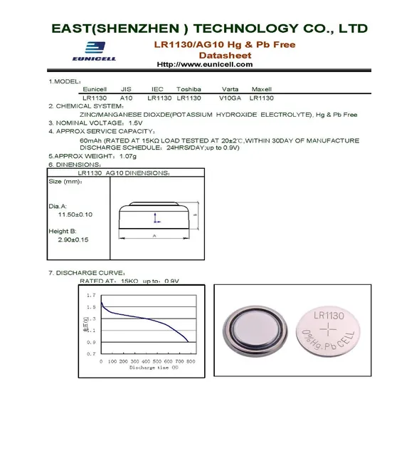 Eunicell Ag10 Lr1130 1 5v Dry Cell Battery Lr1130 Ag10 Ag13 Lr44 Alkaline Button Cell Buy Lr1130 L1131 Button Cell Battery Ag10 Ag12 Ag13 1 5v Coin Cell Battery Lr1130 Ag10 Coin Cells Battery Battery 1 5v