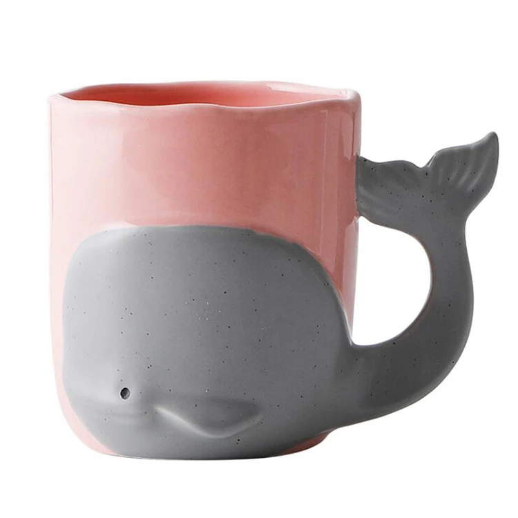 

Customized cartoon fun creative ceramic cup water coffee milk breakfast whale mug