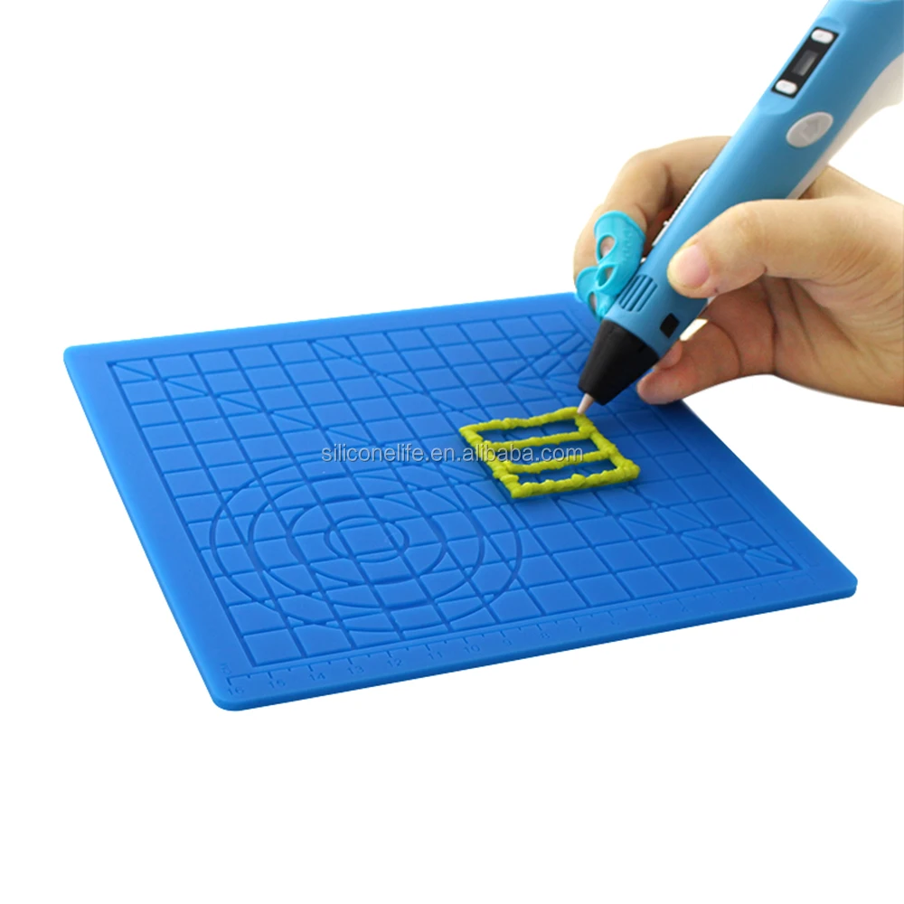 3D Printing Pen Mat With Basic Template Drawing Tools 3D Pen Accessory Drawing Mat For Kid Or Adults Tiamu 3D Pen Mat Silicone Design Mat Kit With 2 Silicone Finger Caps 