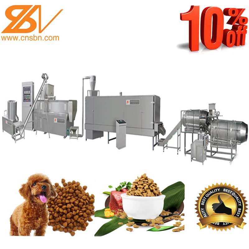 
Continuous Automatic dry dog food extruder 