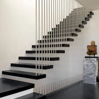 Modern Indoor Timber Floating Staircase Uk Design With Wood Tread Stainless Steel Railings Buy Wooden Floating Staircase Floating Stairs