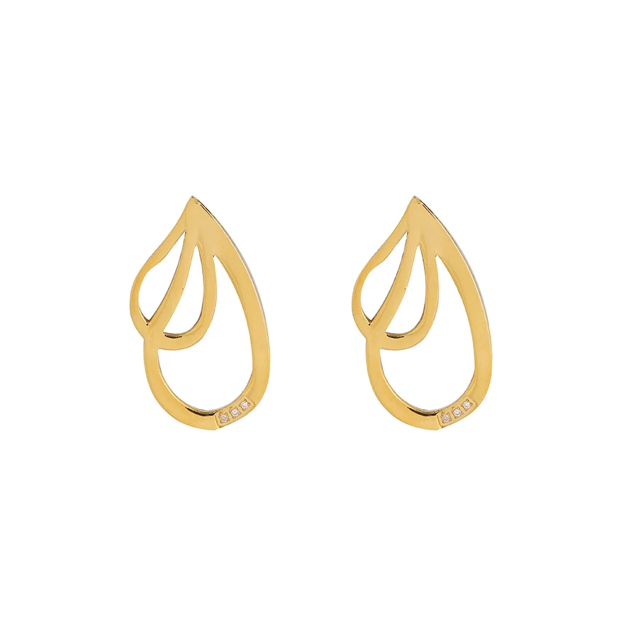 

E-664 Xuping Jewelry 24k gold plated stainless steel simple fashion style earrings for women