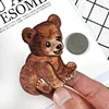Cute Small Teddy Bear Shaped Sew Iron On Embroidered Patches