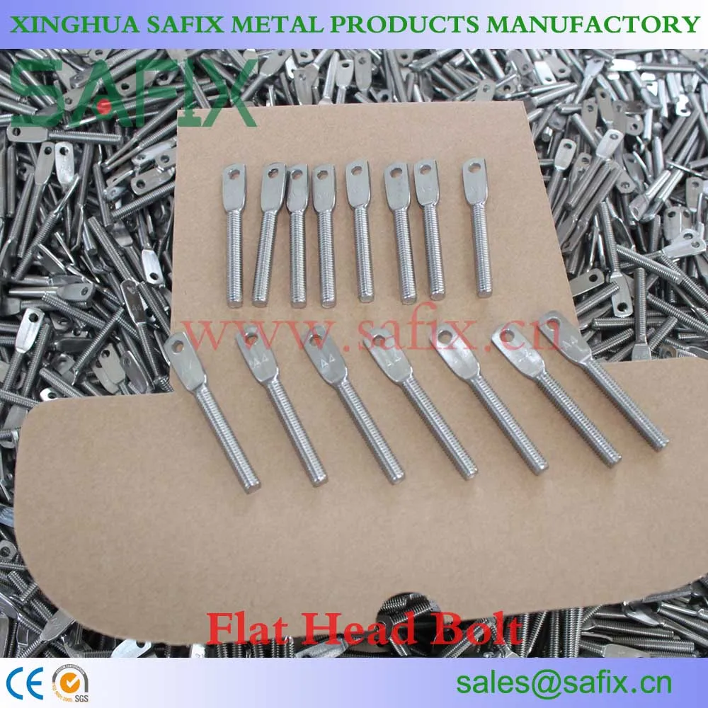 
AISI304/A2 ANSI316L/A4 Stainless Steel Flat Head Eye Bolt/Stone Cladding accessories for Marble Fixing System 