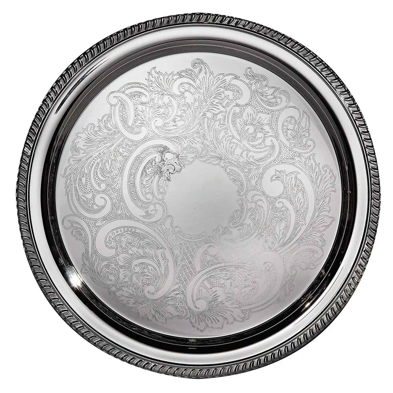 16 silver. Серебряный поднос ULH Silver Plate Italy. Silver Plated Tray мт62705. Круглый серебряный поднос. Поднос серебро круглый орнамент.