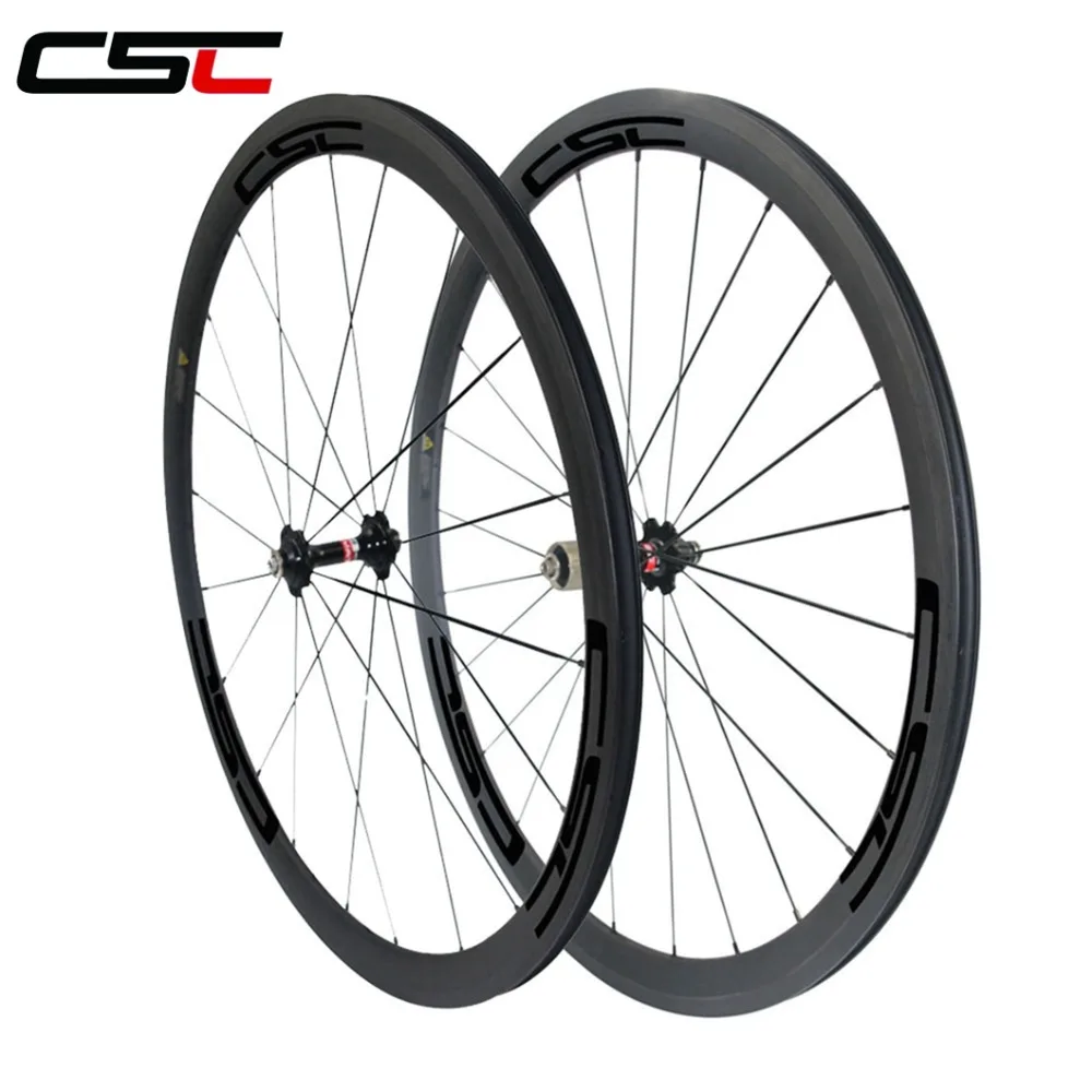 

U Shape 25mm Width 38mm Clincher Carbon Road Bicycle Wheel Racing Bike Wheelset 3K UD Carbon