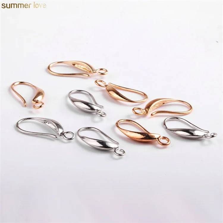 

High Quality Wholesale Hot Sale  Gold Silver Plated Cuff Ear Hook Clasp Dangle Earring Findings For Jewelry Making Supplies