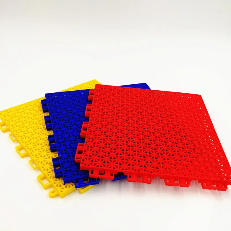 

Plastic suspended Interlocking removable flooring for multi-sport Surfaces modular Floor Tiles, Red;blue;green;yellow black grey
