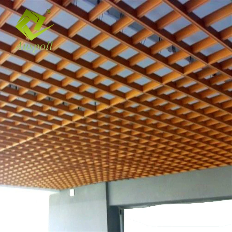 Aluminum Wood Grid Ceiling View Metal Ceiling Auspoll Product