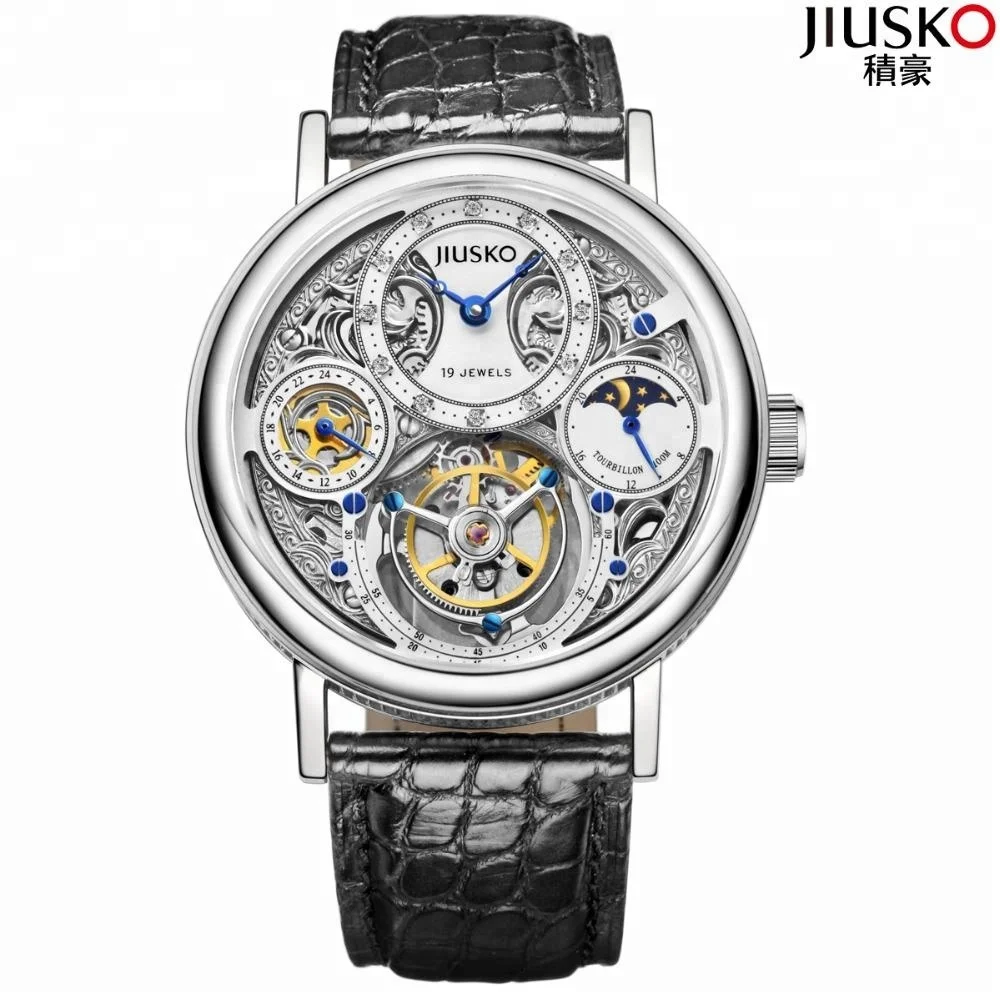 Luxury Brand Stainless Steel Tourbillion Men Watch Automatic Mechanical Watch