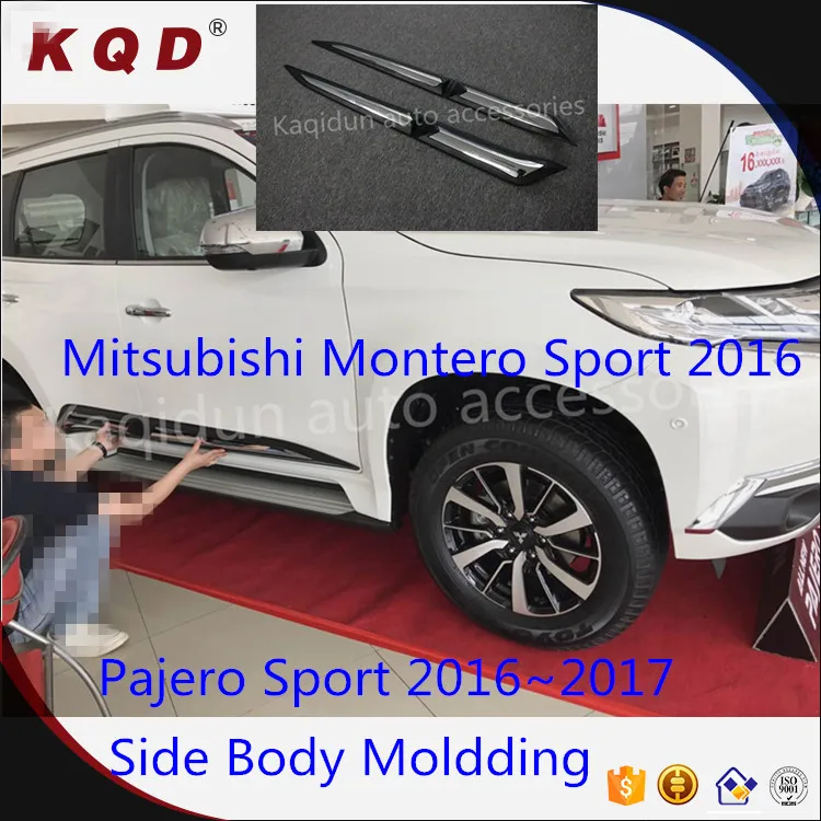 Black And Chrome Car Body Cladding For Mitsubishi Pajero Sport 2016