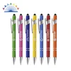 2 in 1 Branded Soft Touch Stylus Rubberized Metal Ballpoint Pen For Promotion