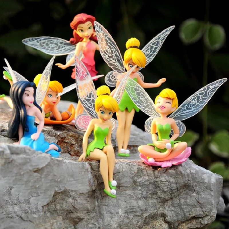

6pcs/set Princess fairy Action Figure Toys For Kid gift cake toppers birthday, As photo