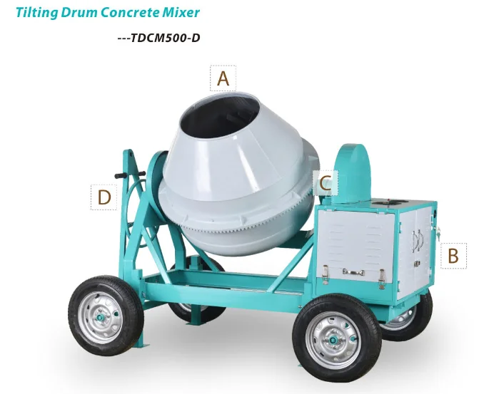 TDCM500-D Construction equipment machine Portable Small Cement Cement Mixer
