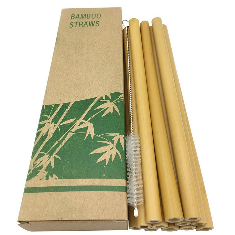 

Bamboo Straws Reusable Drinking Pack Biodegradable Natural Eco-Friendly Set