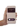 New Products 2018 Touch Answer Open Window Silk Texture Leather Cell Phone Case