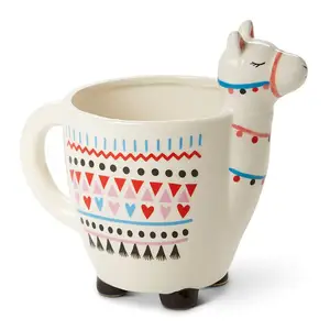 Image of White Ceramic Printed Designs Handmade Cup Tea Mug