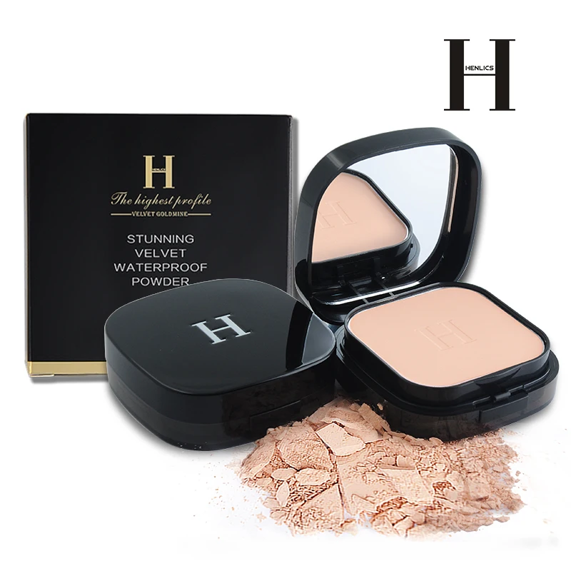 

HENLICS Custom OEM ODM Face Smooth Lasting powder Mineral Waterproof Makeup Pressed Powder, 3 colors