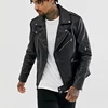 custom brand mens leather jacket functional pockets zip on sleeve leather jackets men