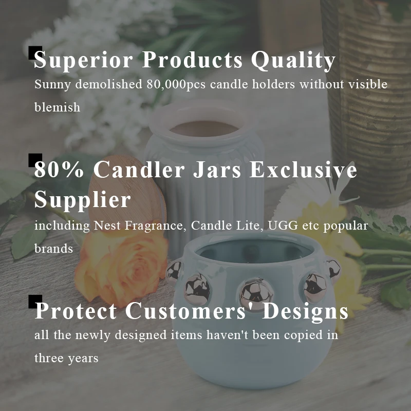 410ml Blue Flower Pattern Ceramic Candle Jars
