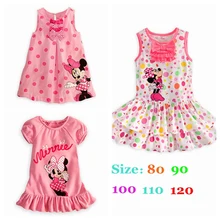Verão de 2016 Minnie Meninas Vestidos Casuais Vestido Infantil Fantasia Vestidos Infantis Menina Bonito Da Criança Roupas de Bebê Meninas Vestido