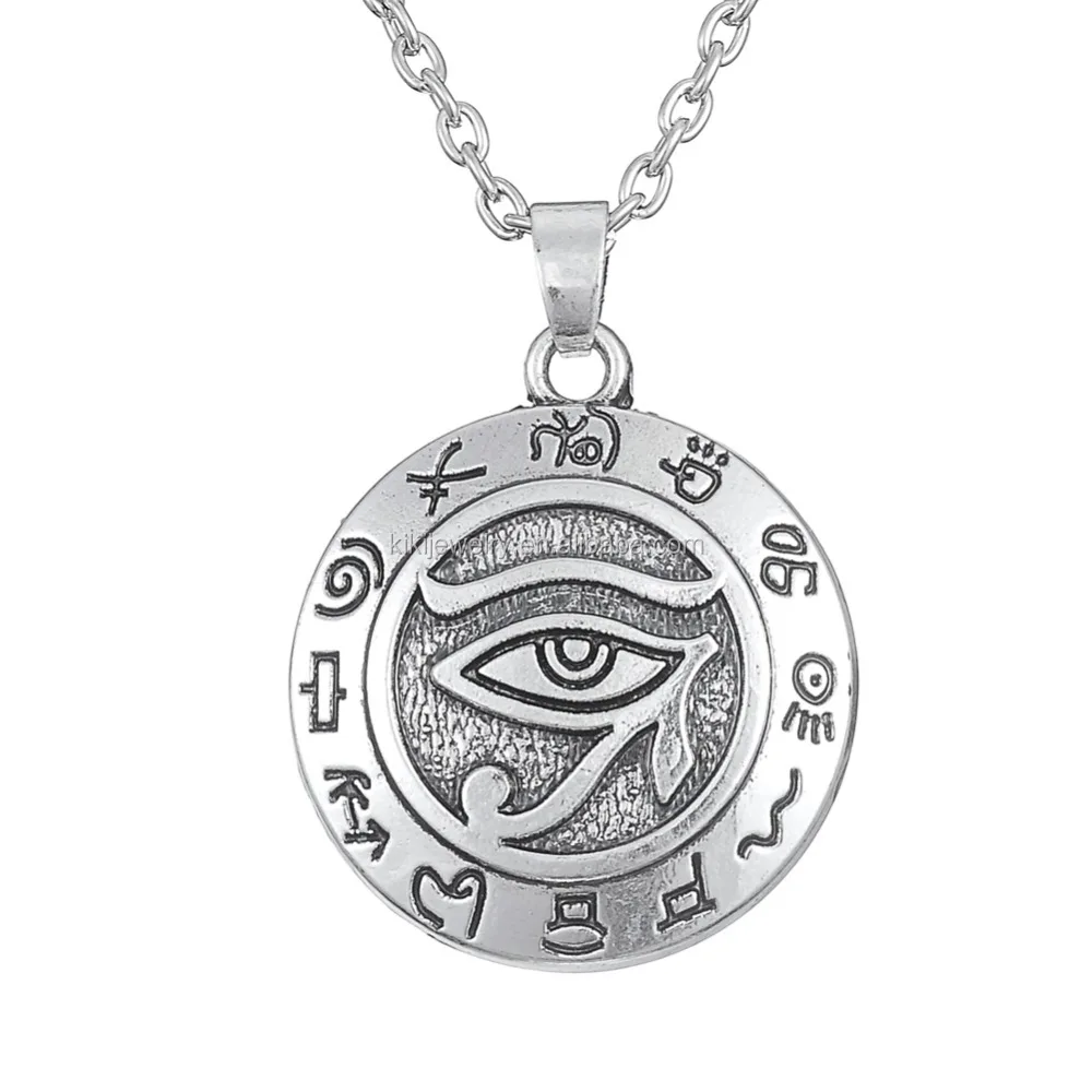 

High Quality Fashion Wholesale Antique Silver Plated Religious Eye Of Horus Pendant Egyptian Necklace