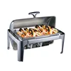 stainless steel sunnex hotel restaurant chafer equipment buffet roll top chafing dish wholesale chafing dish food warmer set