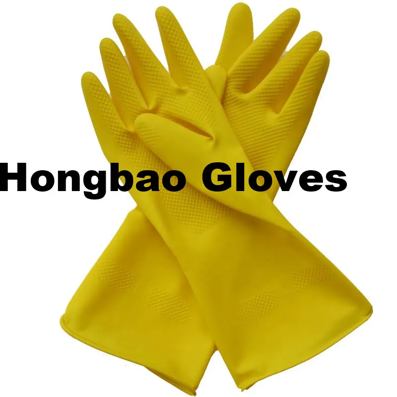 72g Yellow Household Long Rubber Latex Long Cuff Cleaning Glove Buy