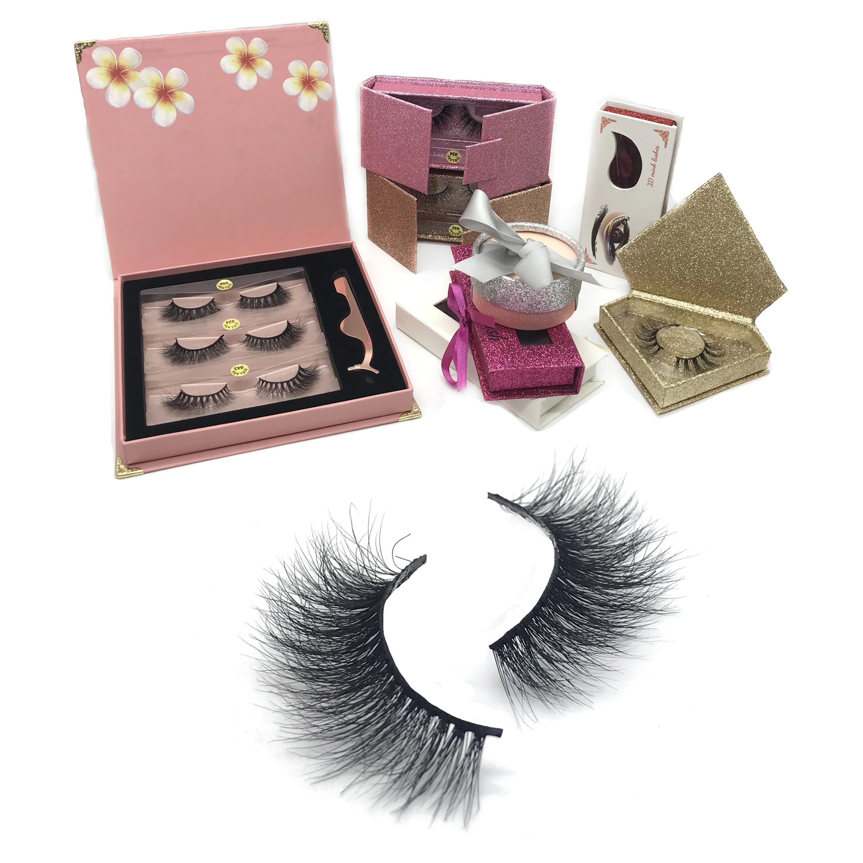 

Hand Made Natural Black Soft Eye Lashes 3D Mink Eyelashes