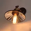 Retro brass lamp holder half moon glass interior umbrella shaped wall light for bedroom