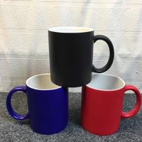 

11oz Sublimation magic mugs Coated Mugs for Sublimation customized mug sublimation color changing mug with round handle