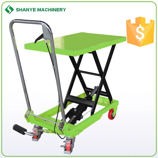 folding handle manual hydraulic scissor lift table for carry