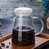Factory handmade transparent server coffee pot with glass lid