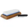 Norton combination natural water knife sharpening stone whetstone 1000 6000 with bamboo base and knife guide