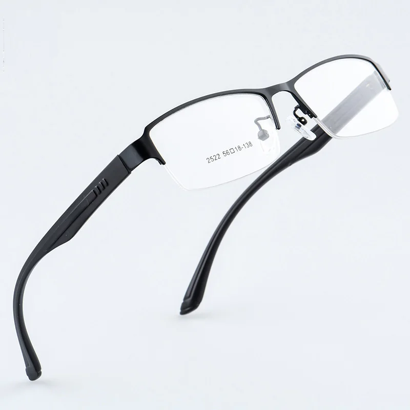 

New Ultralight Stainless Frame Glasses Men Spectacles Frames Computer Eyeglasses Nerd Optical Myopia With Clear Lens Eyewear 822, Black/coffee/blue/gun