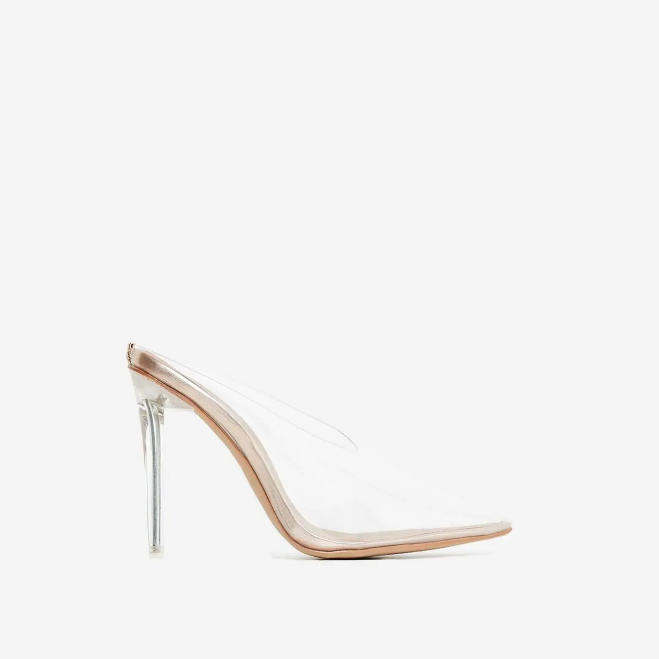 perspex mule heels