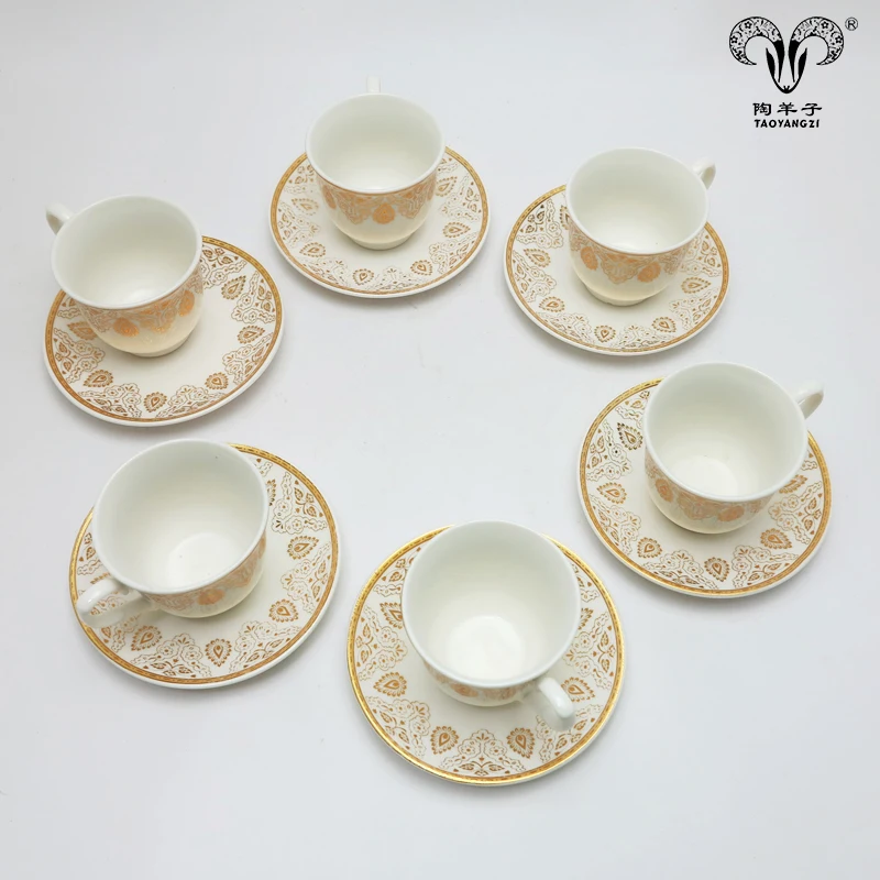 Bulk Turkish wholesale cheap 12pcs tea cup sets with gift box packaging