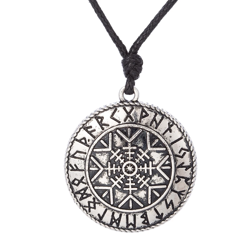 

Compass Vegvisir Choker Helm Awe Nordic Runes Giant Wolf Slavic Legendary Amulet Supernatural Pendant Necklace Viking Jewelry, As picture
