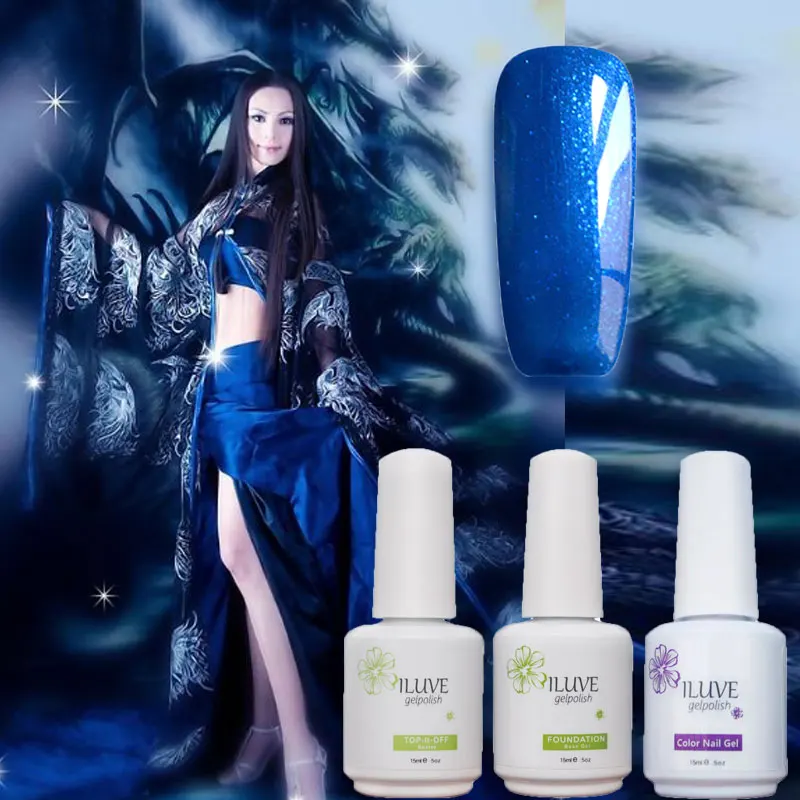 Valentine s day iLuve Fashion Florid Sapphire Blue Nail Polish 15ml Nails Gel Polish Glazed UV